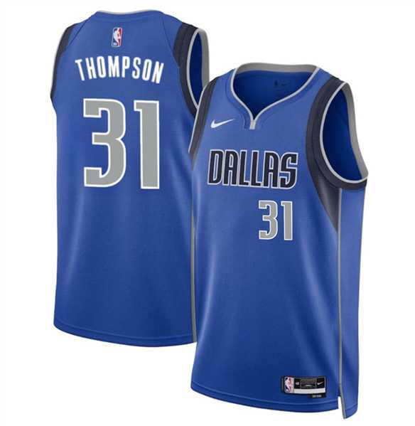 Mens Dallas Mavericks #31 Klay Thompson Blue 2024 Icon Edition Stitched Basketball Jersey Dzhi->->NBA Jersey